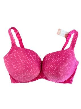 Cacique Bra Women's 40H Smooth Boost Plunge Lightly Lined Balconette Polka Dot